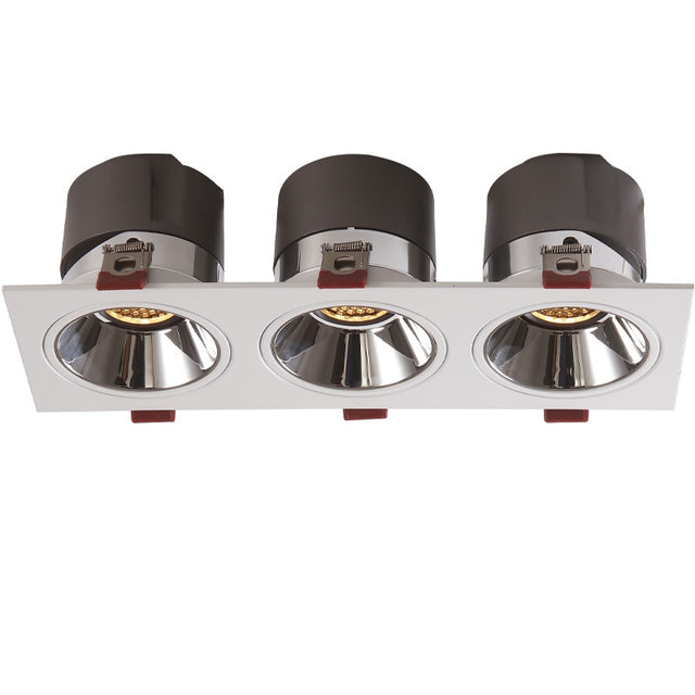 COB LED Downlight CRI92 3 Heads Anti-glare LED Spotlight 21W 36W Dimmable 110V 220V Ceiling Lamp For Shopping Mall Lighting