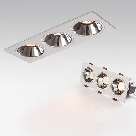 COB LED Downlight CRI92 3 Heads Anti-glare LED Spotlight 21W 36W Dimmable 110V 220V Ceiling Lamp For Shopping Mall Lighting