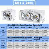 LED Downlight 14W 20W 30W Surface Mounted 1 Head 2 Head LED LED Grille Light AC85-265V COB LED Spot For Home Decor