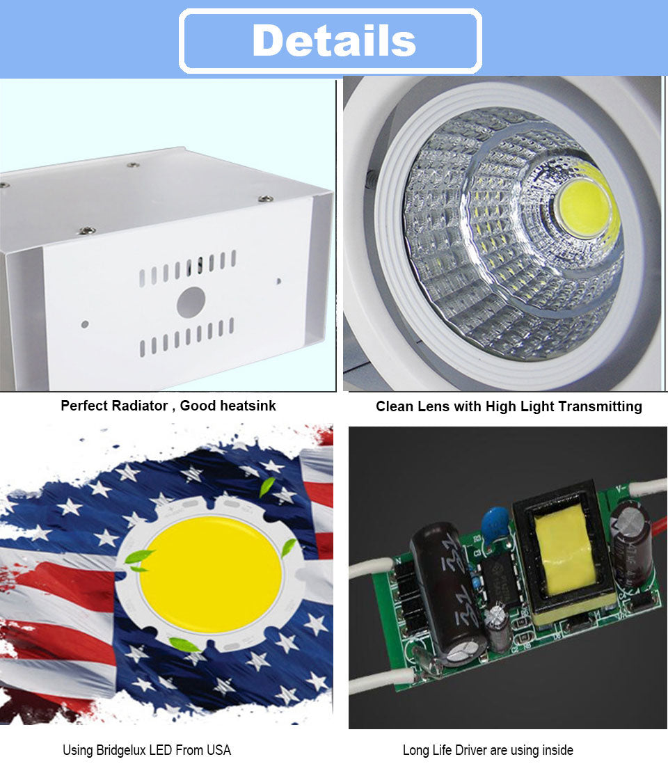 LED Downlight 14W 20W 30W Surface Mounted 1 Head 2 Head LED LED Grille Light AC85-265V COB LED Spot For Home Decor