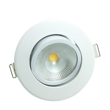  High Quality Round COB LED Spot Lamp 70mm Cutting Hole Recessed Led Downlight 5W 110V-230V Angle Adjustable for Office