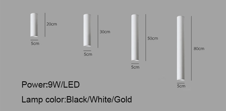 BWART Dimmable Cylinder LED Downlights 9W COB LED Ceiling Spot Lights AC85~265V LED Background Lamps Indoor Lighting