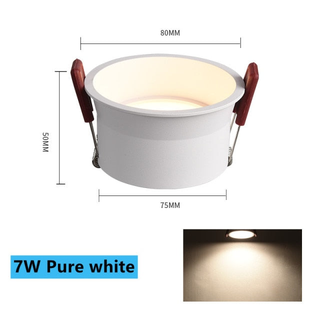 LED Ceiling Lamp 110V 220V 12W 20W COB Downlight Dimmable Spotlight 5W 7W 3000K 4000K 6000K For Home Background Wall Lighting