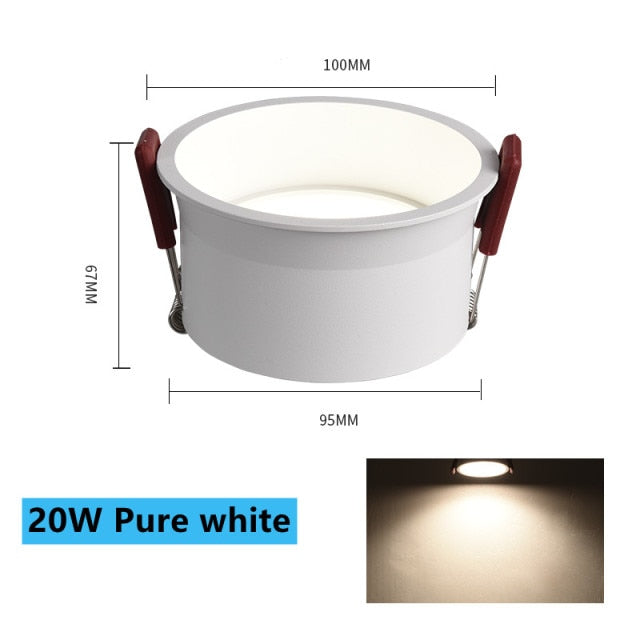 LED Ceiling Lamp 110V 220V 12W 20W COB Downlight Dimmable Spotlight 5W 7W 3000K 4000K 6000K For Home Background Wall Lighting