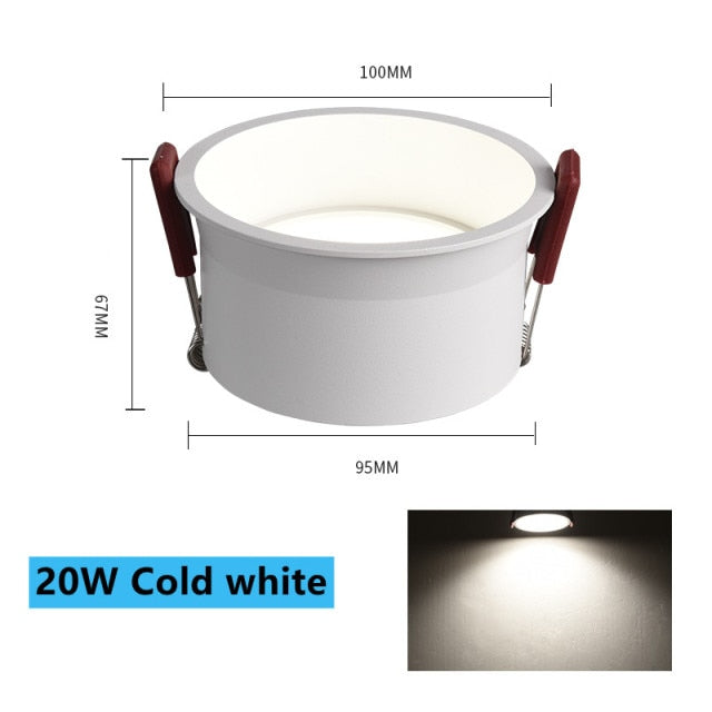 LED Ceiling Lamp 110V 220V 12W 20W COB Downlight Dimmable Spotlight 5W 7W 3000K 4000K 6000K For Home Background Wall Lighting