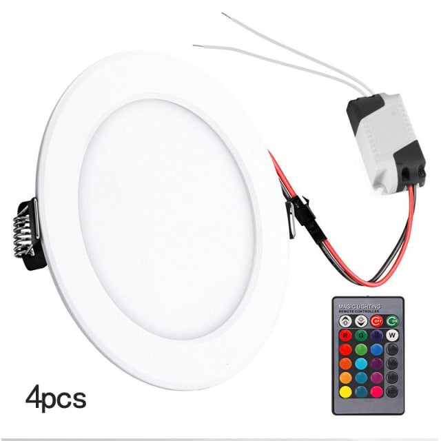 LED Downlight RGB Remote Control 5W/10W Ceiling Downlights Dimming Round Spot Lamp Bedroom Kitchen Indoor Ambient Lights