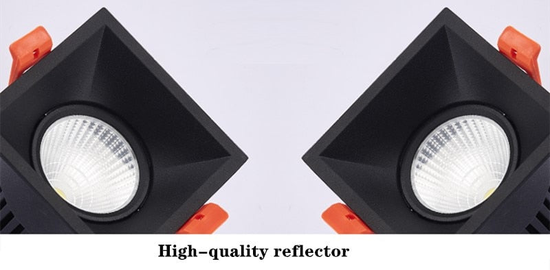 Super Bright Recessed square LED Dimmable Downlight COB 7W 10W 15W 18W LED Spot light LED decoration Ceiling Lamp AC85-265V