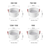 Dimmable Anti-Glare Recessed Downlight 3W 5W 7W 9W 12W 15W 18W Round AC220V Indoor Background LED Ceiling Spot Light