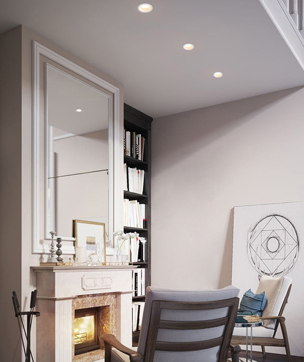 Dimmable Anti-Glare Recessed Downlight 3W 5W 7W 9W 12W 15W 18W Round AC220V Indoor Background LED Ceiling Spot Light