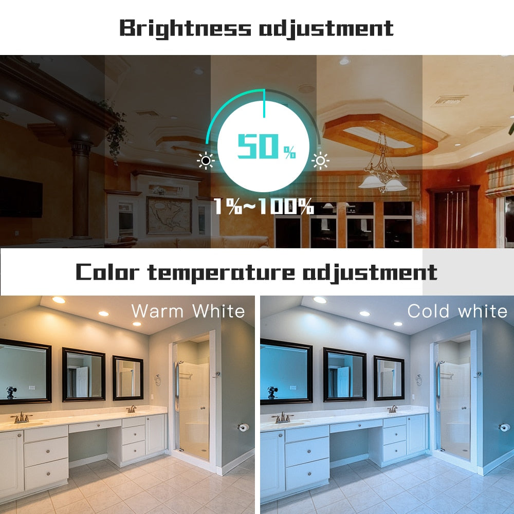Zigbee Smart Home App Control Warm White Cold White Light 9W RGBCCT LED Downlight for Bedroom Corridor Kitchen Toilet