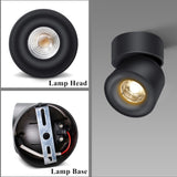 Led Surface Mounted Ceiling Downlight Round Curve Adjustable 90 degrees Nordic Spot light For Living Room Foyer Store AC90-265V