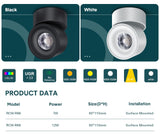 Led Surface Mounted Ceiling Downlight Round Curve Adjustable 90 degrees Nordic Spot light For Living Room Foyer Store AC90-265V