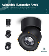 Led Surface Mounted Ceiling Downlight Round Curve Adjustable 90 degrees Nordic Spot light For Living Room Foyer Store AC90-265V