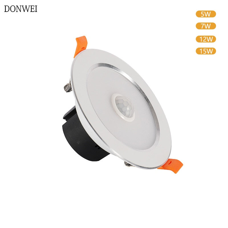 Recessed LED Downlight PIR Motion Sensor Night Lighting 5W 7W 12W 15W Modern Downlight For Living room Corridor Balcony