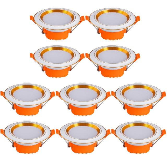 LED Downlight 220V 5W Recessed 10 Packs Round LED Ceiling Lamp AC 220V Indoor Lighting Warm White Cold White
