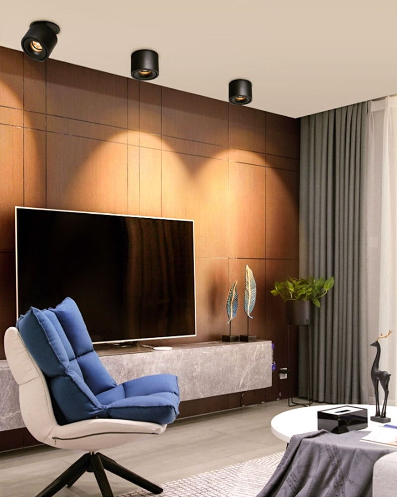 Foldable Recessed Dimmable COB LED Downlights 7W 10W 12W 15W LED Ceiling Spot lights Warm/Cold White LED Lamps Indoor Lighting