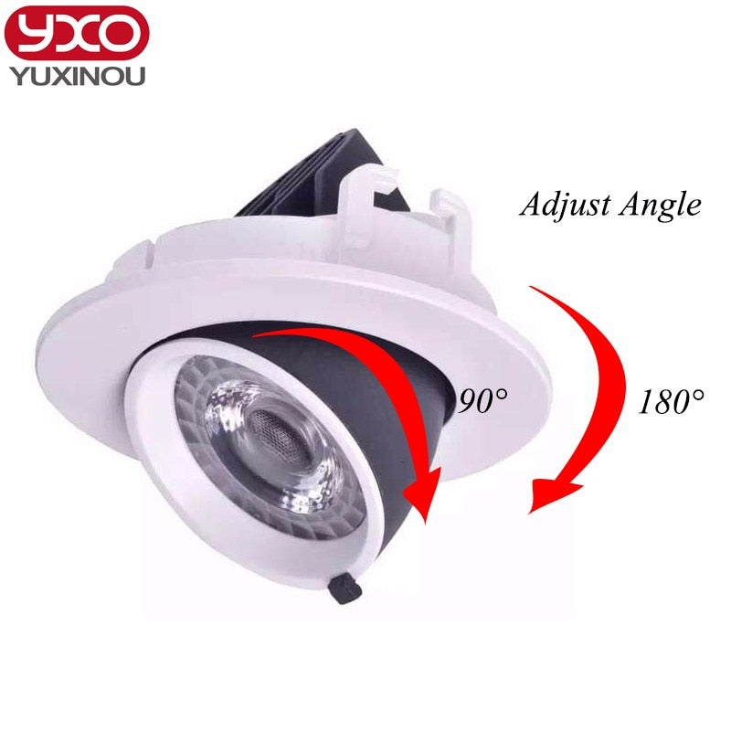 Dimmable LED Trunk Downlight COB Ceiling 10W 12W 15W 20W 30W Adjustable recessed Super Bright Indoor Light cob led downlight