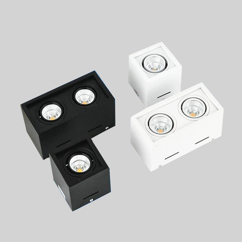 Square Dimmable COB LED Downlights 10W 20W LED Ceiling Lamps AC85~265V LED Ceiling Spot lights Surface Mounted Indoor Lighting