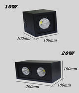 Square Dimmable COB LED Downlights 10W 20W LED Ceiling Lamps AC85~265V LED Ceiling Spot lights Surface Mounted Indoor Lighting