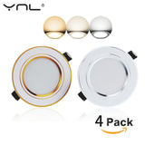 LED Down light Changeable 3W 4pcs Ceiling Recessed Light With Driver 3 Color Change Warm White Nature White Cool White