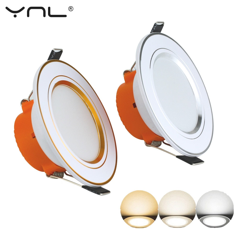 LED Down light Changeable 3W 4pcs Ceiling Recessed Light With Driver 3 Color Change Warm White Nature White Cool White