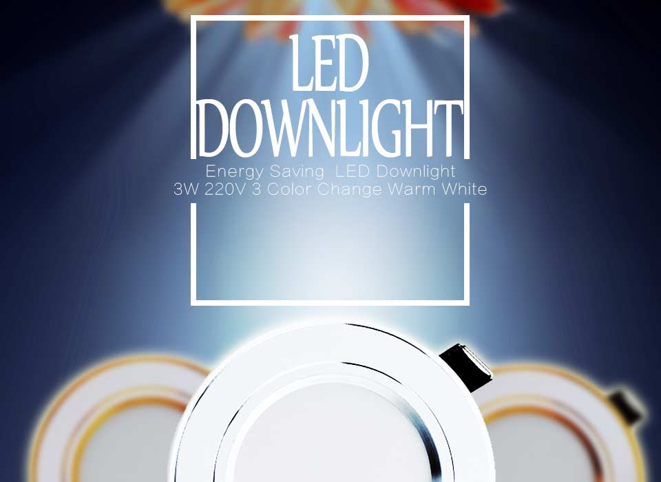 LED Down light Changeable 3W 4pcs Ceiling Recessed Light With Driver 3 Color Change Warm White Nature White Cool White