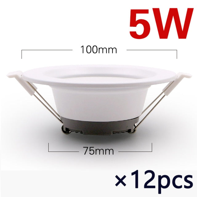 6pcs/12pcs LED downlight ceiling light AC 220V 5W 7W 12W 18W Lamp Recessed warm white / cool white Bulb Bedroom Kitchen indoor