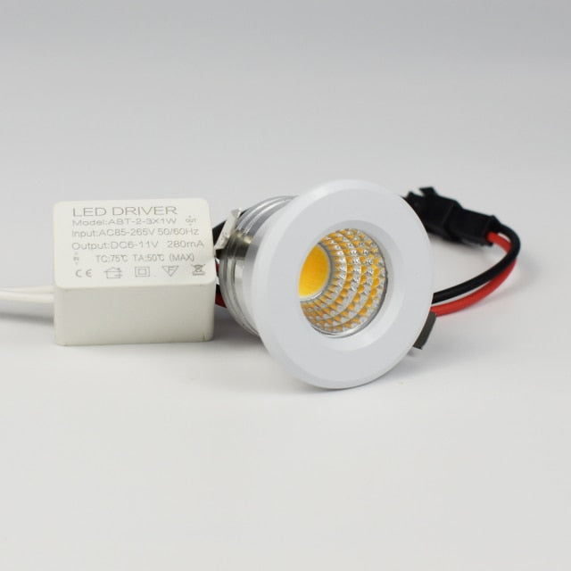 Qualtiy 3W COB LED Spot Downlight Cut Hole 30mm Small Size Cabinet DIY Ceiling Star Light Backlights