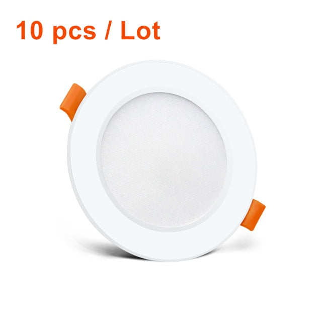  10pcs/Lot Round White SMD 2835 LED Recessed Downlight 3W 5W 7W 9W 12W Driverless AC220V Ceiling Spot Light Indoor Lighting