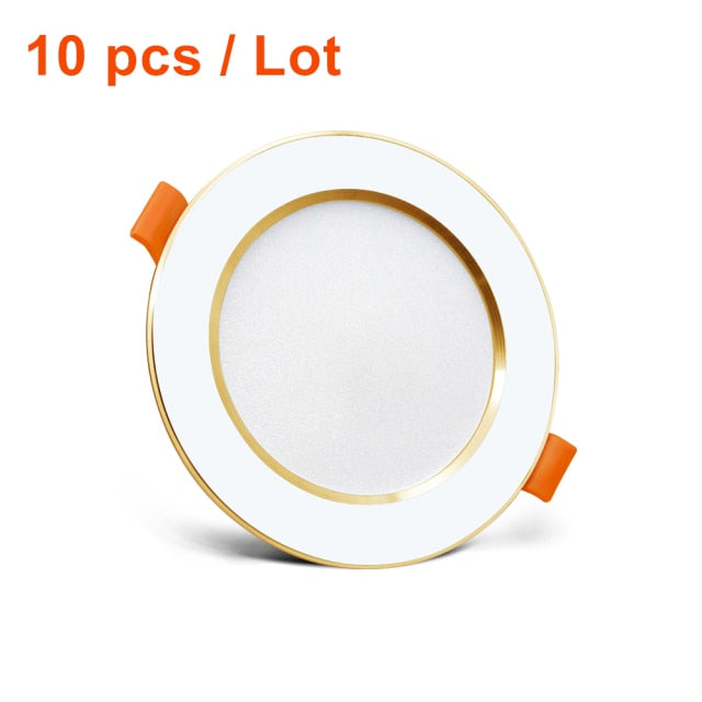  10pcs/Lot Round White SMD 2835 LED Recessed Downlight 3W 5W 7W 9W 12W Driverless AC220V Ceiling Spot Light Indoor Lighting