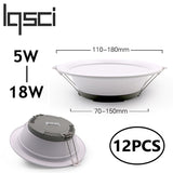 LED Downlight Ceiling Light Indoor Light Ultra-bright Round 12 PCS White 5W 7W 12W 18W AC220V-240V Cold White Warm White