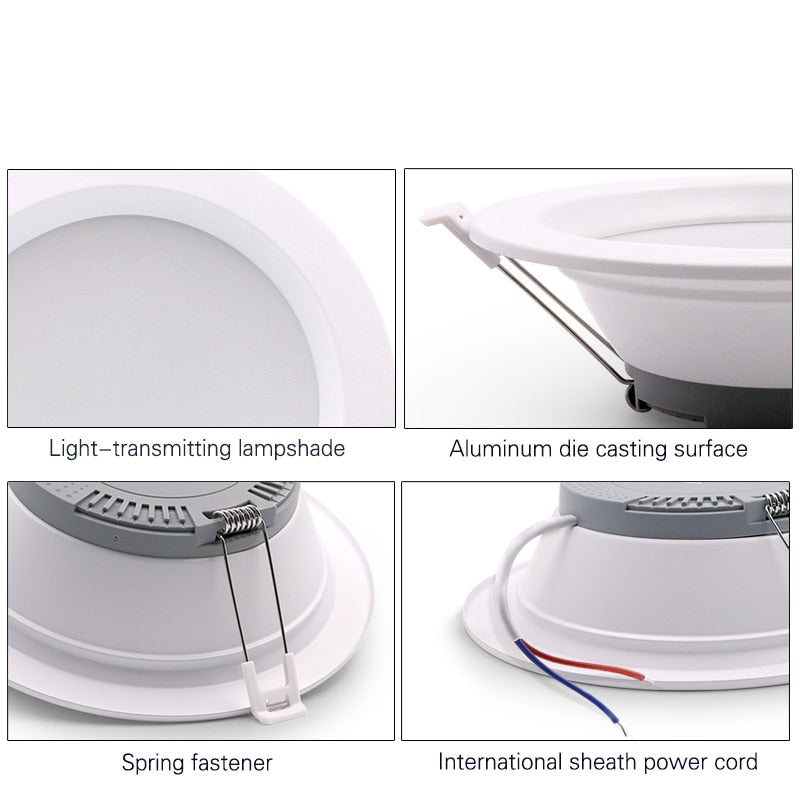 LED Downlight Ceiling Light Indoor Light Ultra-bright Round 12 PCS White 5W 7W 12W 18W AC220V-240V Cold White Warm White