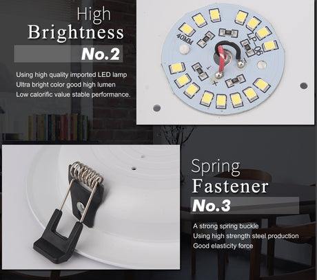 LED Downlight 3W 6W 9W 12W 15W 18W Recessed Round LED Ceiling Lamp AC 110V 220V 240V Indoor Lighting Warm White Cold White Light