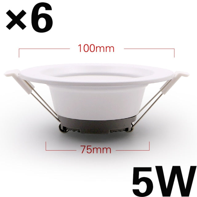 LED downlight ceiling light 6PCS 5W 7W 12W 18W warm white/cool white indoor led downlight ceiling lamp AC 220V 230V 240V