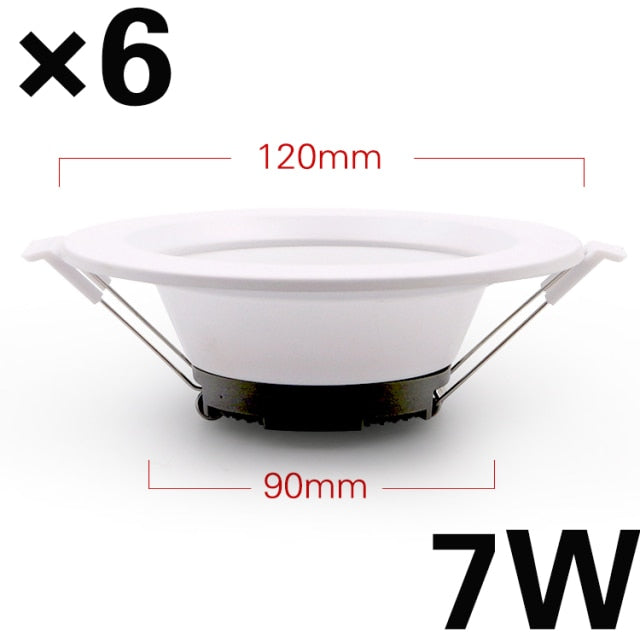 LED downlight ceiling light 6PCS 5W 7W 12W 18W warm white/cool white indoor led downlight ceiling lamp AC 220V 230V 240V