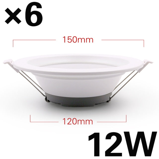 LED downlight ceiling light 6PCS 5W 7W 12W 18W warm white/cool white indoor led downlight ceiling lamp AC 220V 230V 240V