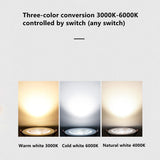 Change color temperature 3000k-6000K Recessed LED Downlight CCT Ceiling Lamp 7W 9W 12w 15w Spotlight Ceiling Fixtures Lighting