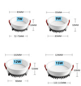 Change color temperature 3000k-6000K Recessed LED Downlight CCT Ceiling Lamp 7W 9W 12w 15w Spotlight Ceiling Fixtures Lighting
