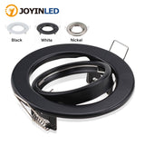 Black White Nickel Recessed LED Ceiling Light Fitting Round Adjustable Frame MR16 GU10 Bulb Fixture Downlight Holder Cutout 70mm