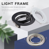 Black White Nickel Recessed LED Ceiling Light Fitting Round Adjustable Frame MR16 GU10 Bulb Fixture Downlight Holder Cutout 70mm