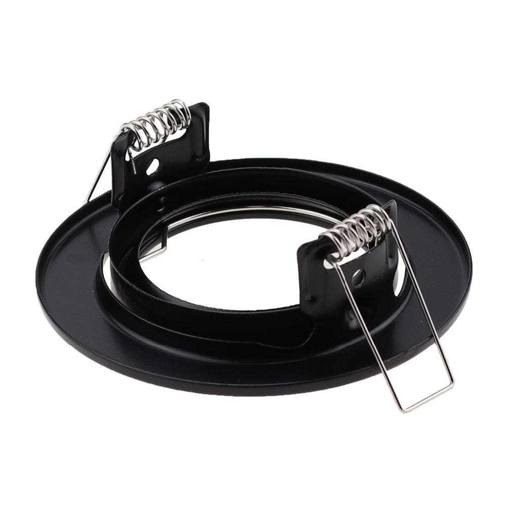 Black White Nickel Recessed LED Ceiling Light Fitting Round Adjustable Frame MR16 GU10 Bulb Fixture Downlight Holder Cutout 70mm