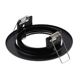 Black White Nickel Recessed LED Ceiling Light Fitting Round Adjustable Frame MR16 GU10 Bulb Fixture Downlight Holder Cutout 70mm