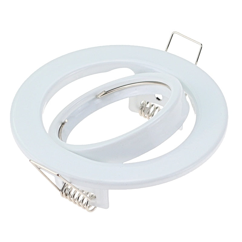 Black White Nickel Recessed LED Ceiling Light Fitting Round Adjustable Frame MR16 GU10 Bulb Fixture Downlight Holder Cutout 70mm