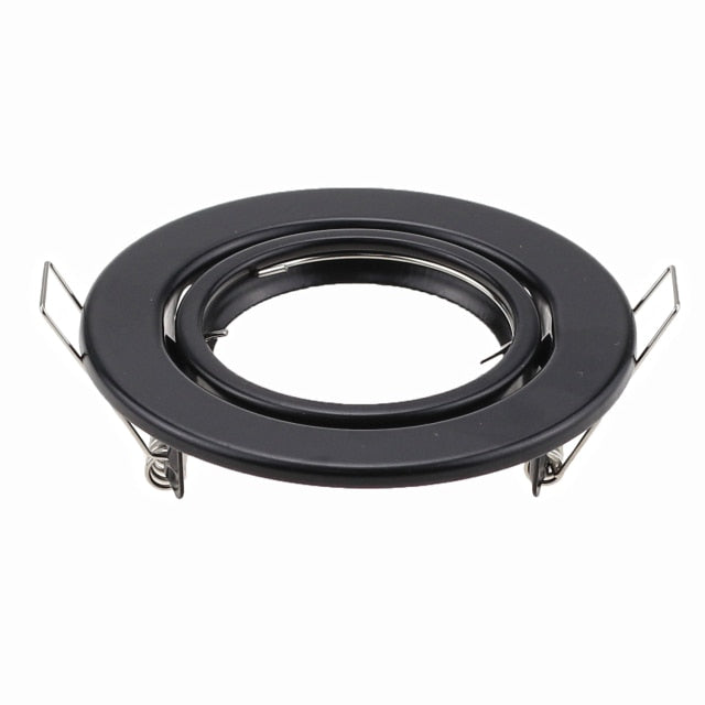 Black White Nickel Recessed LED Ceiling Light Fitting Round Adjustable Frame MR16 GU10 Bulb Fixture Downlight Holder Cutout 70mm
