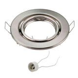 Black White Nickel Recessed LED Ceiling Light Fitting Round Adjustable Frame MR16 GU10 Bulb Fixture Downlight Holder Cutout 70mm