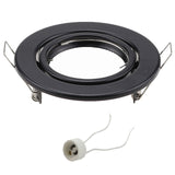 Black White Nickel Recessed LED Ceiling Light Fitting Round Adjustable Frame MR16 GU10 Bulb Fixture Downlight Holder Cutout 70mm
