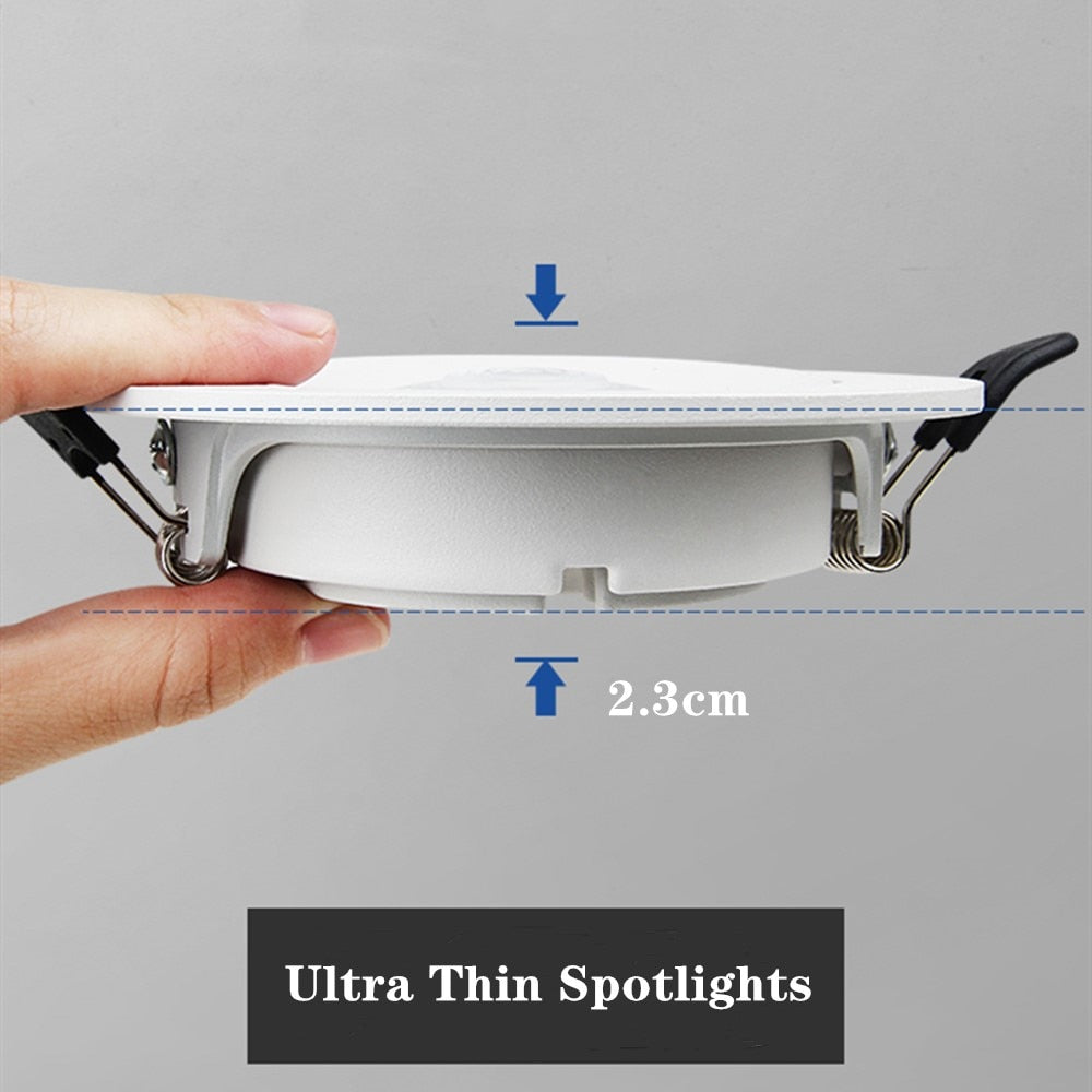 Ultra Thin Led Downlight Lamp 5W 10W 12W Led Spot 220V 110V Ceiling Recessed Downlights Round Led Panel Light for Home Kitchen