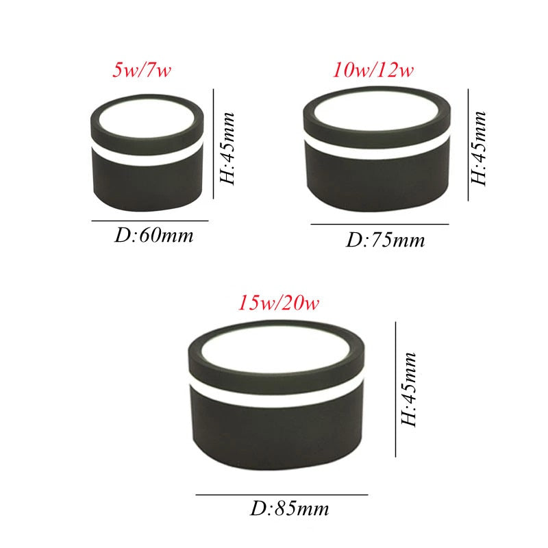 AC220V Surface Mounted Led Downlight Side Guide Light lamp For Ceiling 5W 7W 9W 12W 15W Led Spot Lights Ceiling Fixtures Lighting