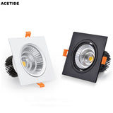 LED COB Downlight Dimmable Led Spotlight Ceiling Lamp 7W-18W Recessed 220V 110V Single DouBle Square Led Spot Light