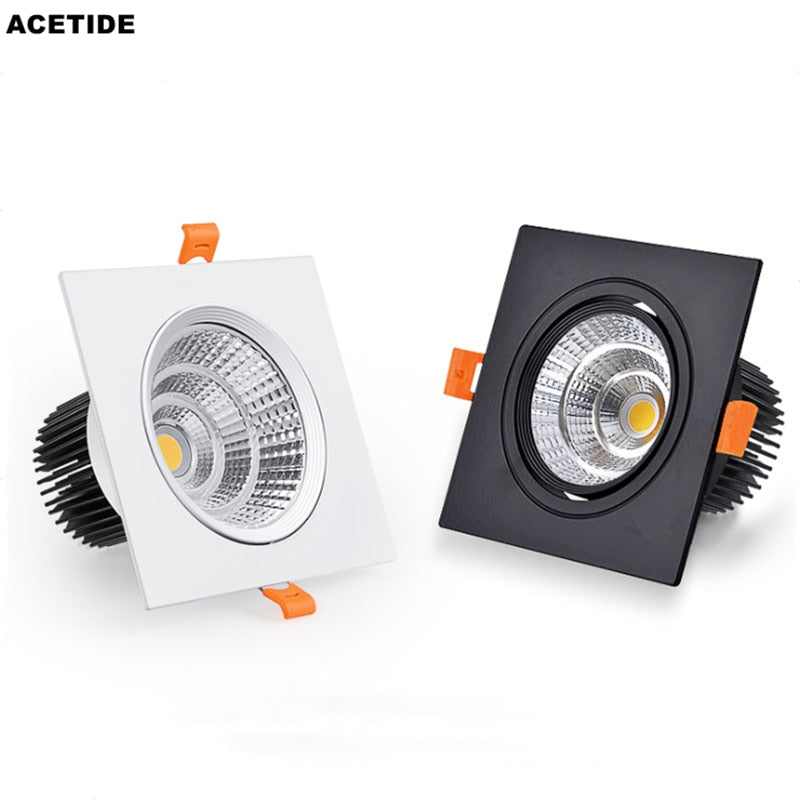 LED COB Downlight Dimmable Led Spotlight Ceiling Lamp 7W-18W Recessed 220V 110V Single DouBle Square Led Spot Light